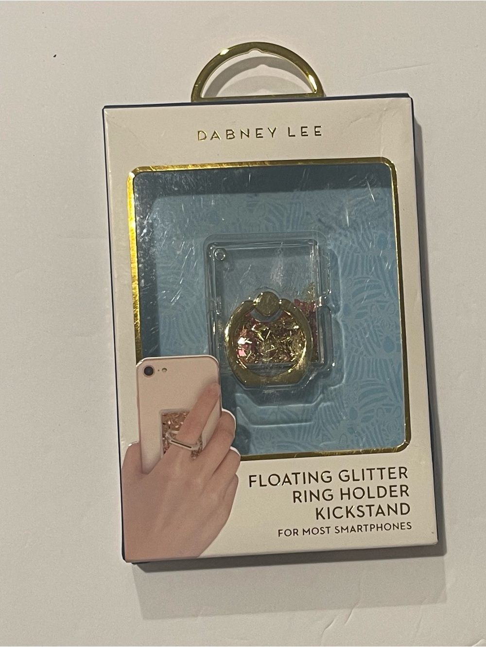Dabney Lee new Gold Floating Glitter Ring Holder Kickstand